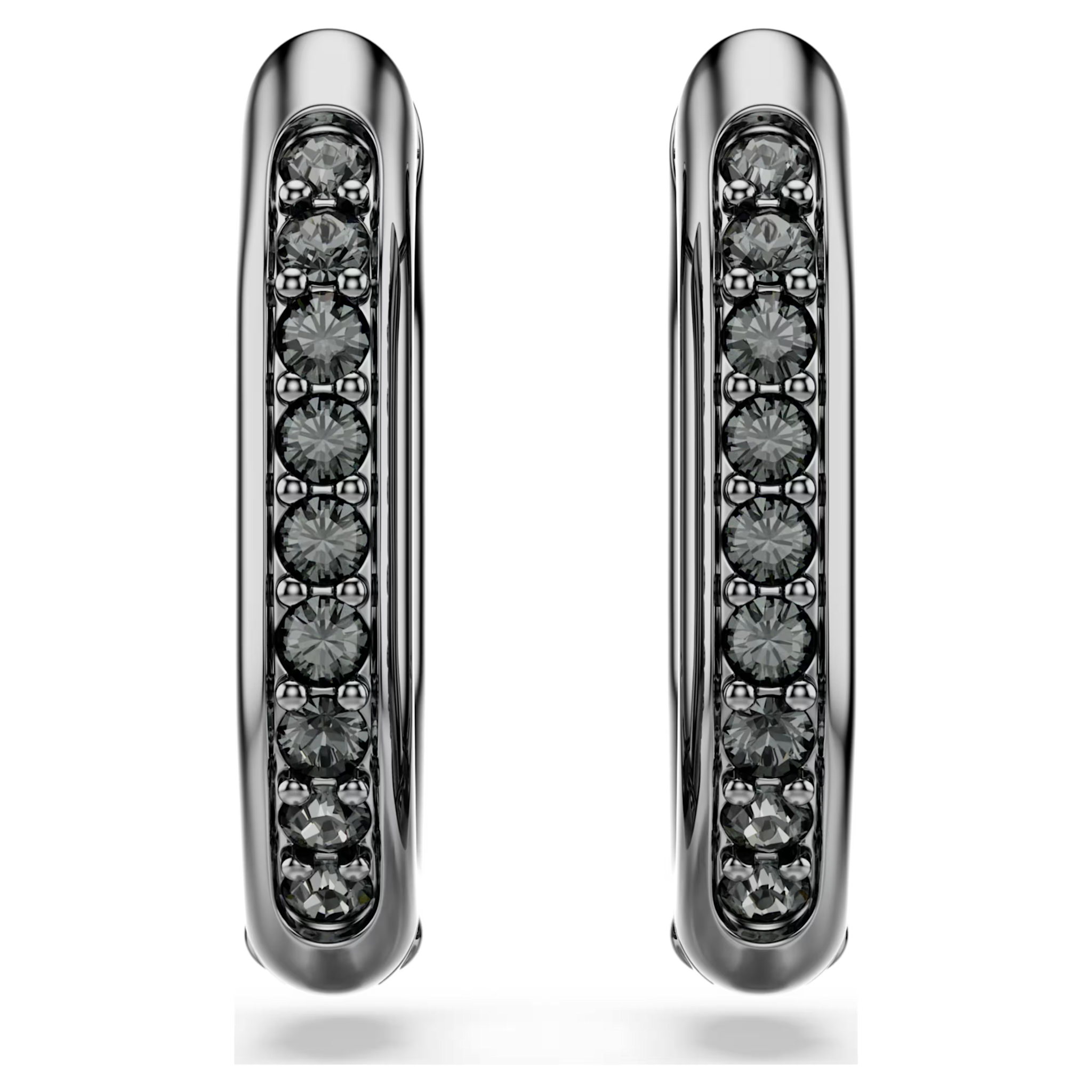 Swarovski Dextera oorbellen Achthoekige ringoorbellen Zilverkleurig/Zwart 5724586