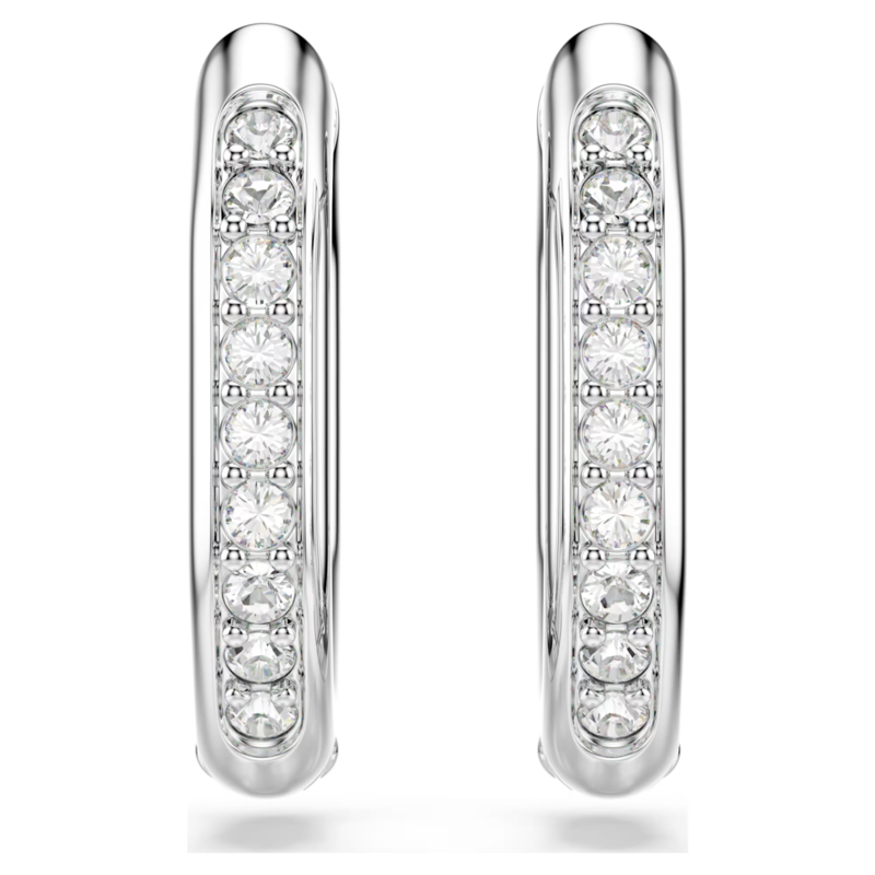 Swarovski Dextera oorbellen Achthoekige ringoorbellen Zilverkleurig/Wit 5724585