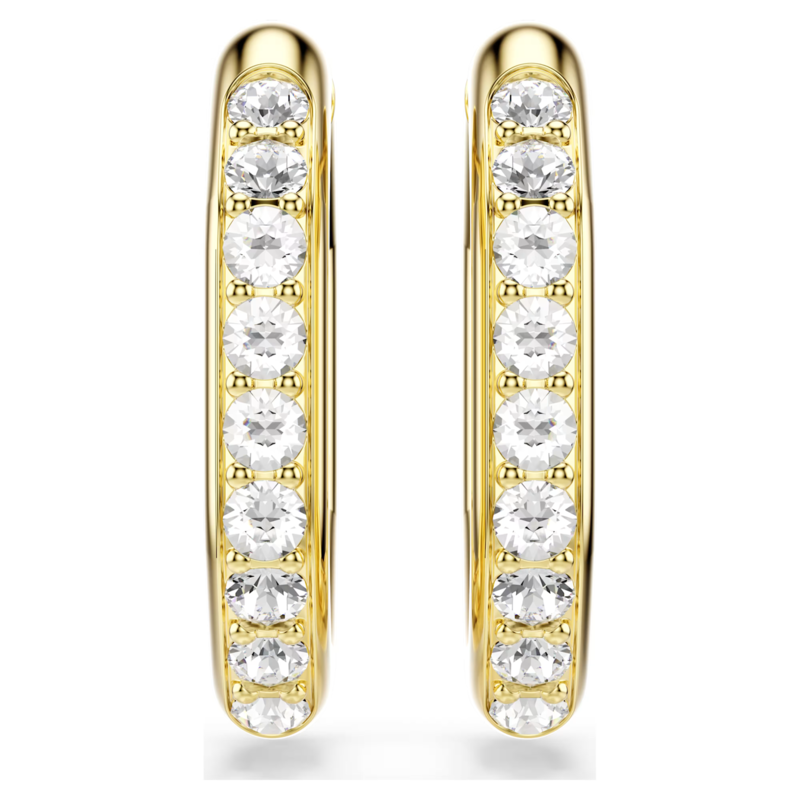 Swarovski Dextera oorbellen Achthoekige ringoorbellen Goudkleurig/Wit 5724584