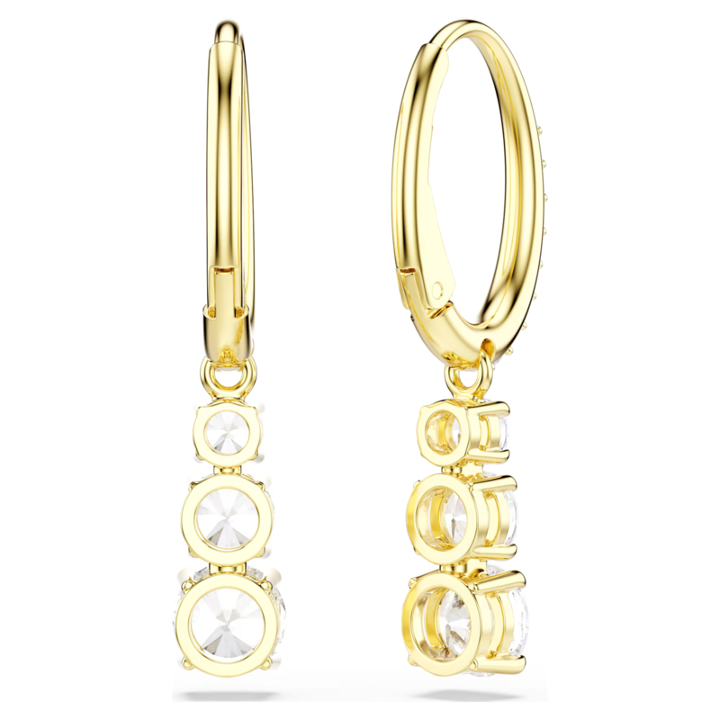 Swarovski Stilla oorbellen Attract ronde slijpvorm Goudkleurig/Wit 5723300