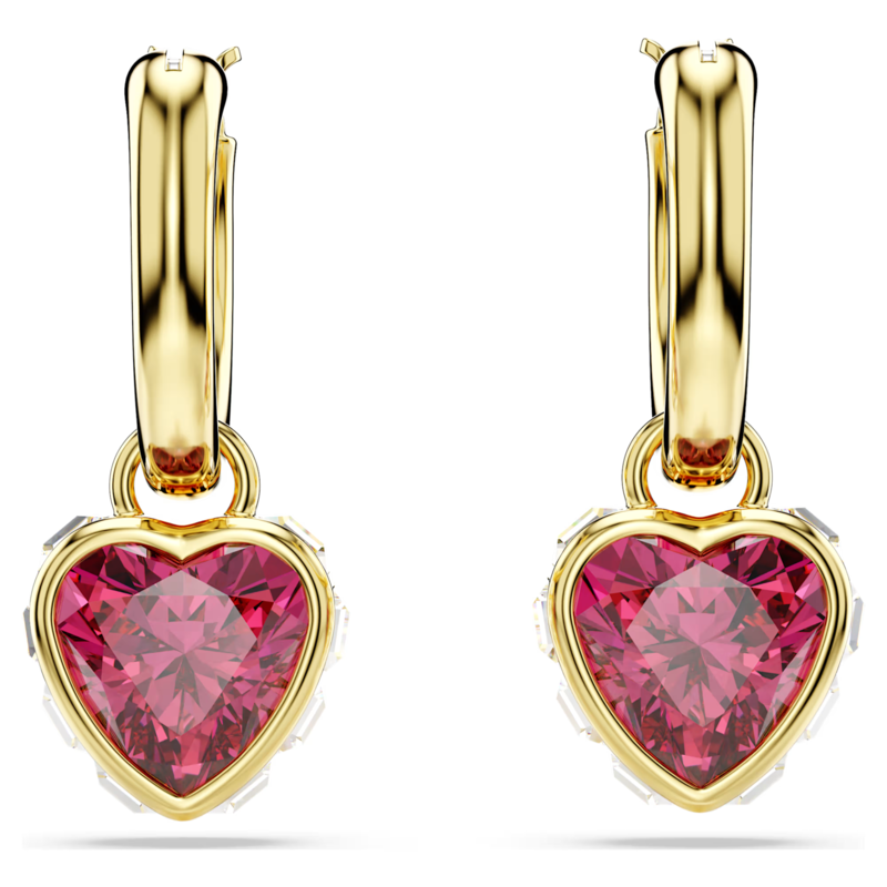 Swarovski Chroma oorbellen Hartvorm Goudkleurig/Rood 5684760
