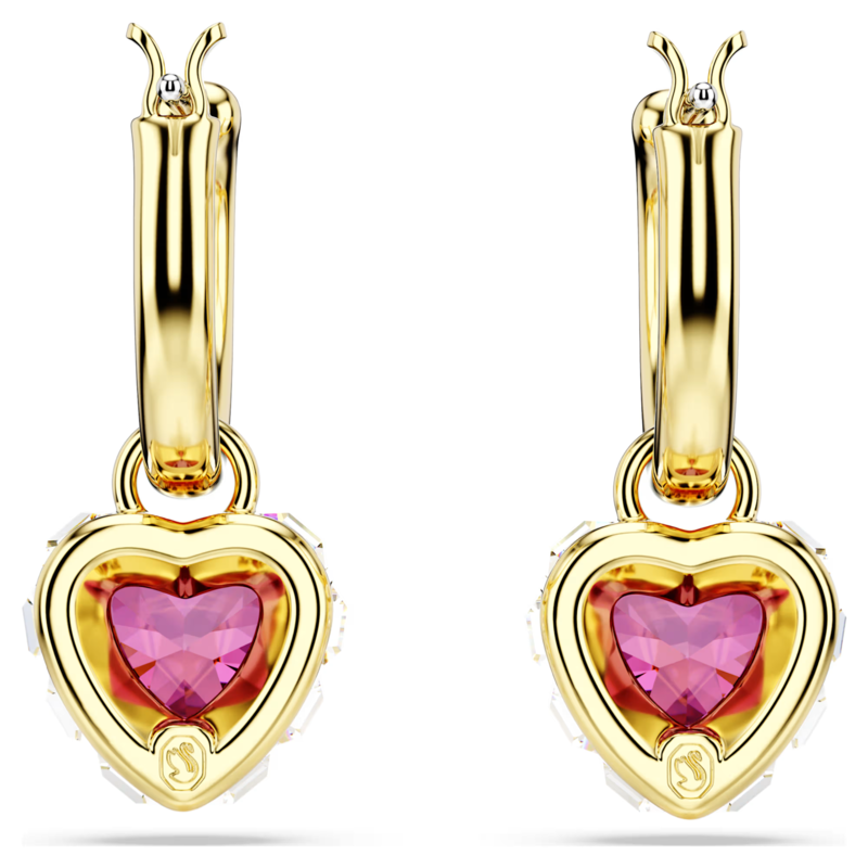 Swarovski Chroma oorbellen Hartvorm Goudkleurig/Rood 5684760