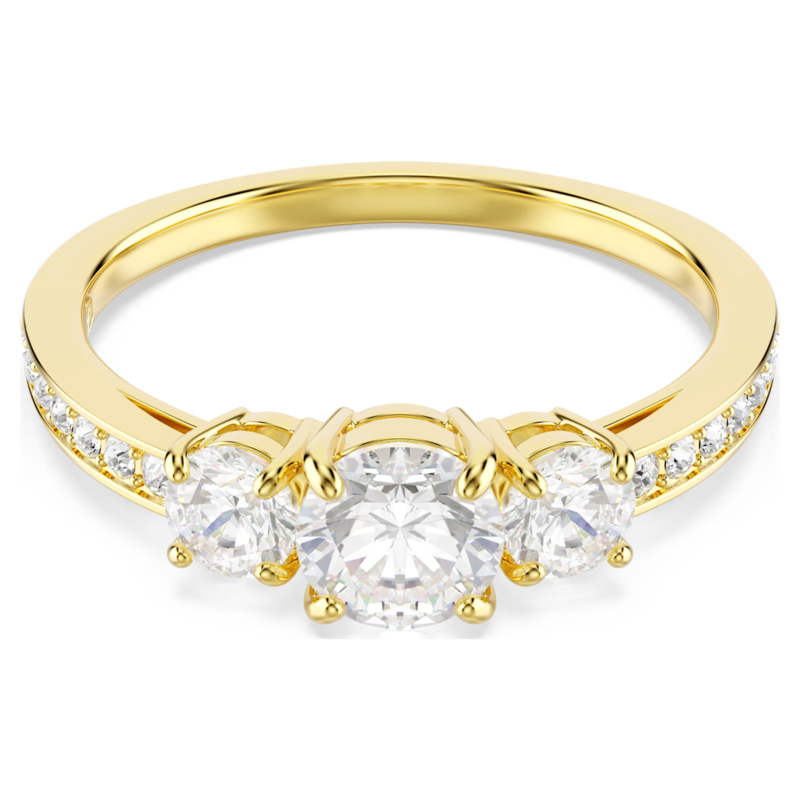 Swarovski Stilla ring Attract ronde slijpvorm Goudkleurig/Wit