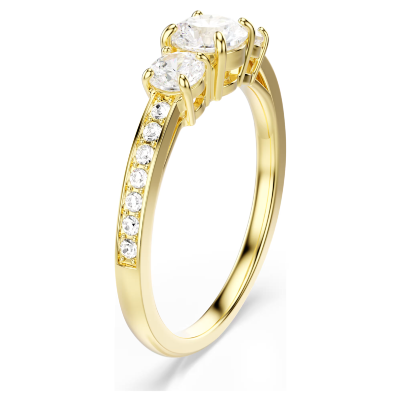Swarovski Stilla ring Attract ronde slijpvorm Goudkleurig/Wit