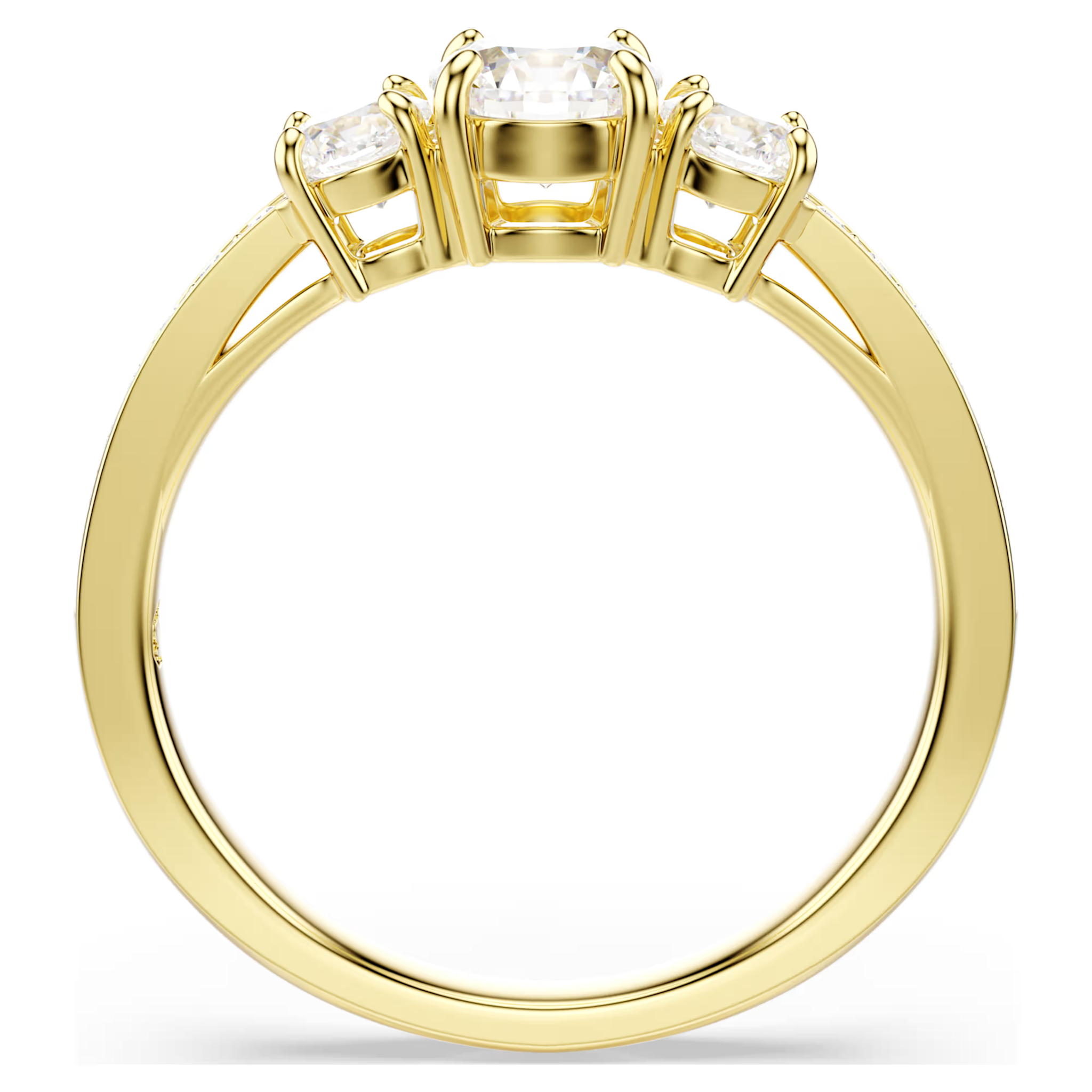 Swarovski Stilla ring Attract ronde slijpvorm Goudkleurig/Wit