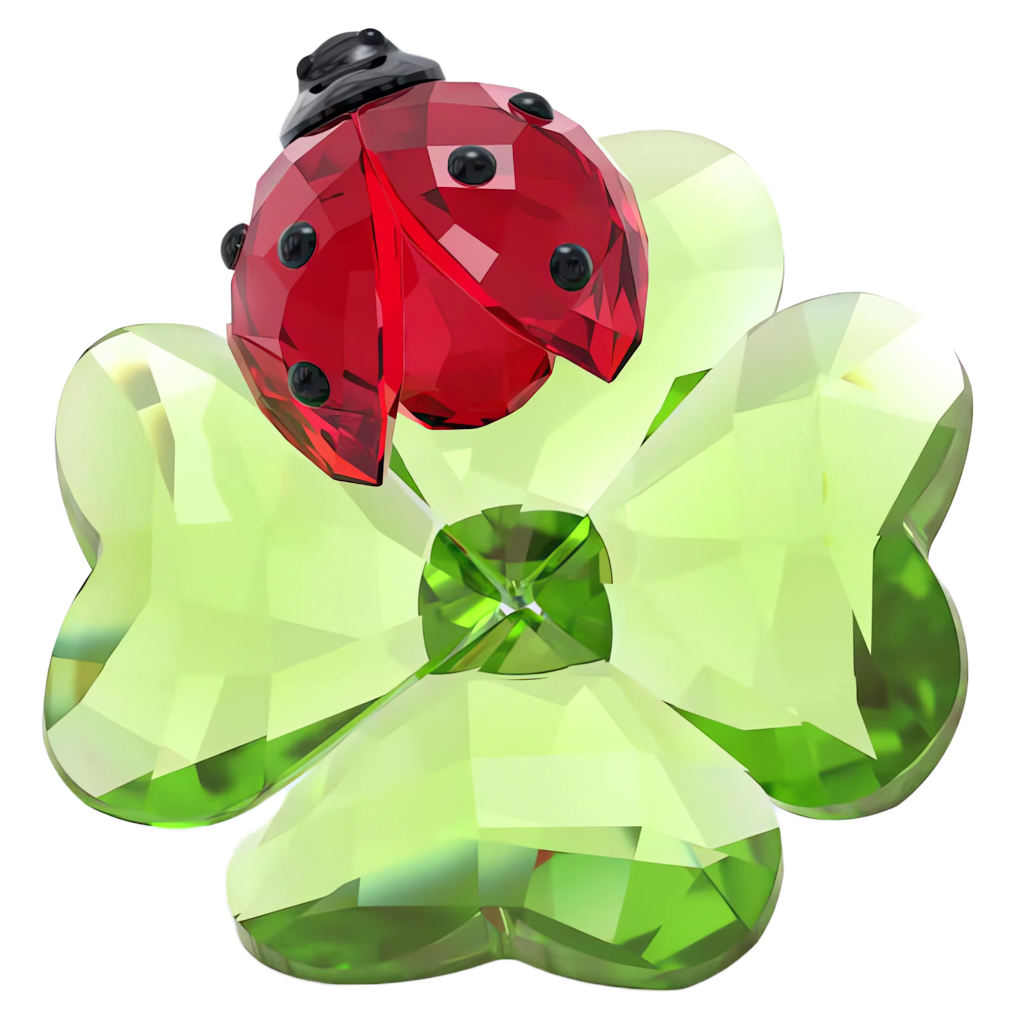 Swarovski Idyllia kristallen beeldje Lieveheersbeestje en klavertje vier Rood/Groen 5666852