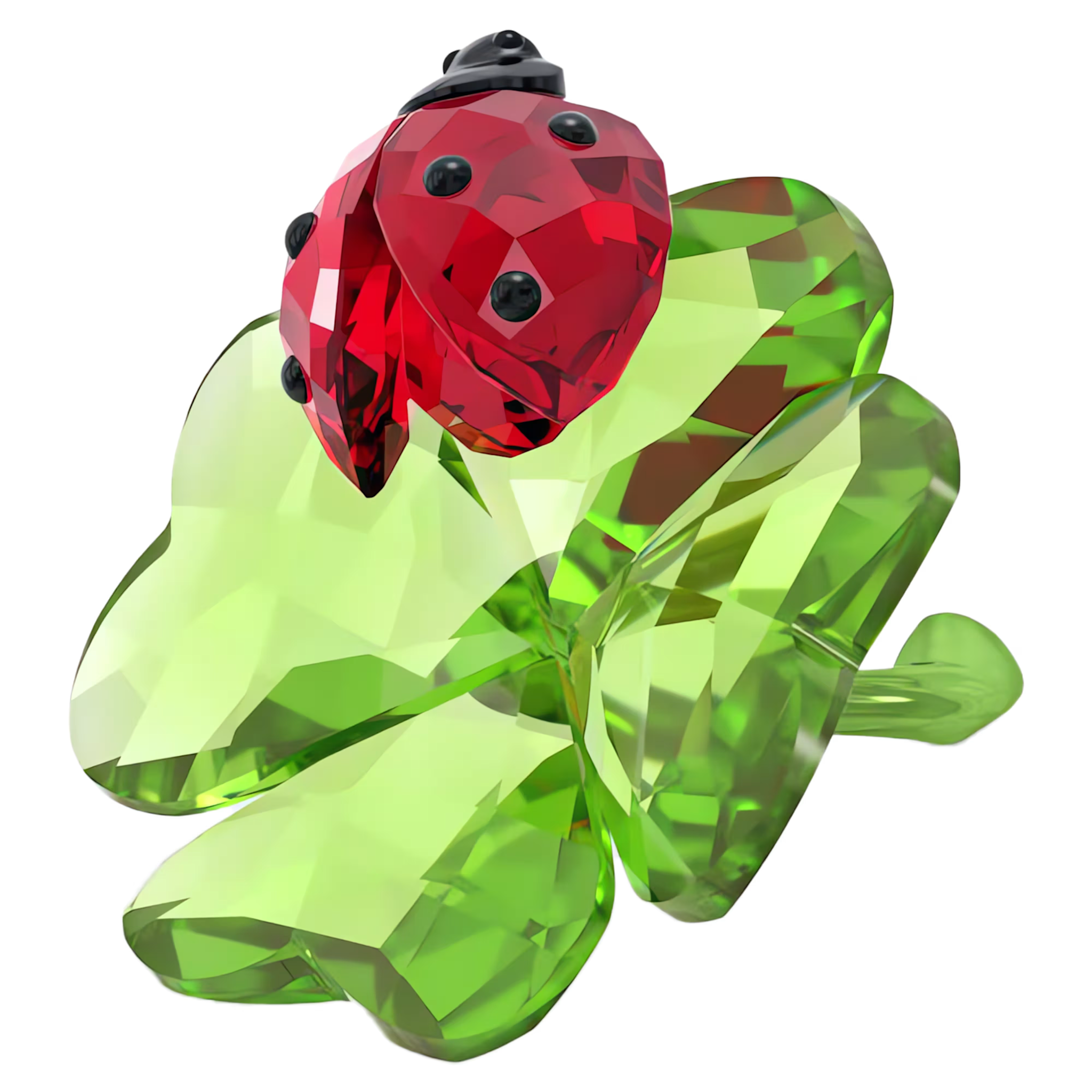 Swarovski Idyllia kristallen beeldje Lieveheersbeestje en klavertje vier Rood/Groen 5666852