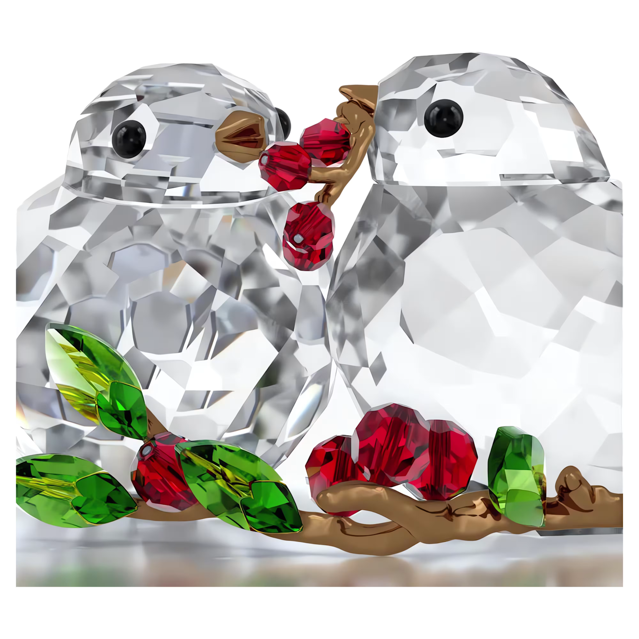 Swarovski Idyllia kristallen beeldje Vogelpaar en bessen Wit/Rood 5701371