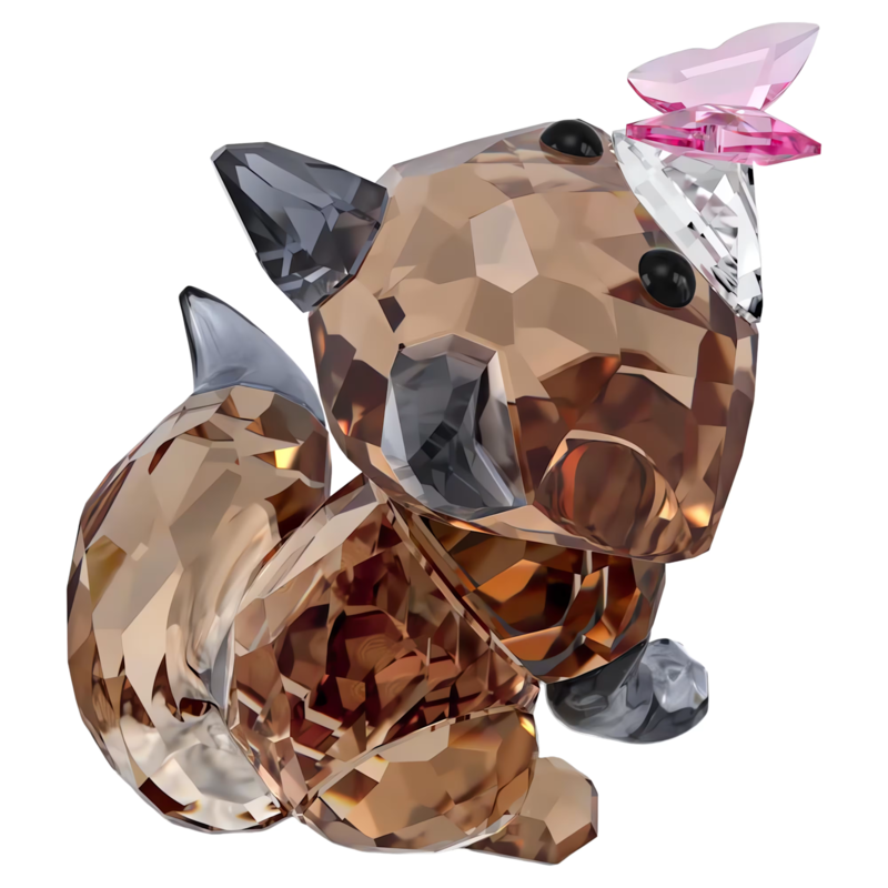 Swarovski Idyllia kristallen beeldje Vos en vlinder Bruin/Zwart 5701250