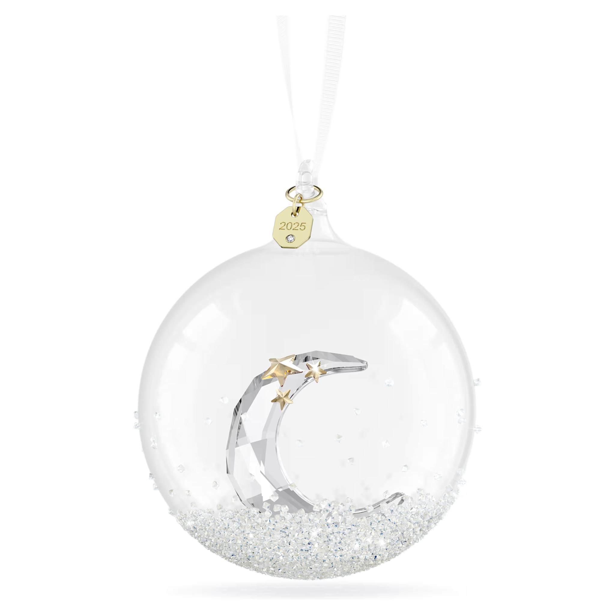 Swarovski Annual Edition kristallen ornament Ornament Kerstbal 2025 Wit/Goudkleurig 5701865