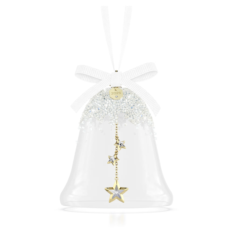 Swarovski Annual Edition kristallen ornament Ornament Kerstklok 2025 Wit/Goudkleurig 5701866