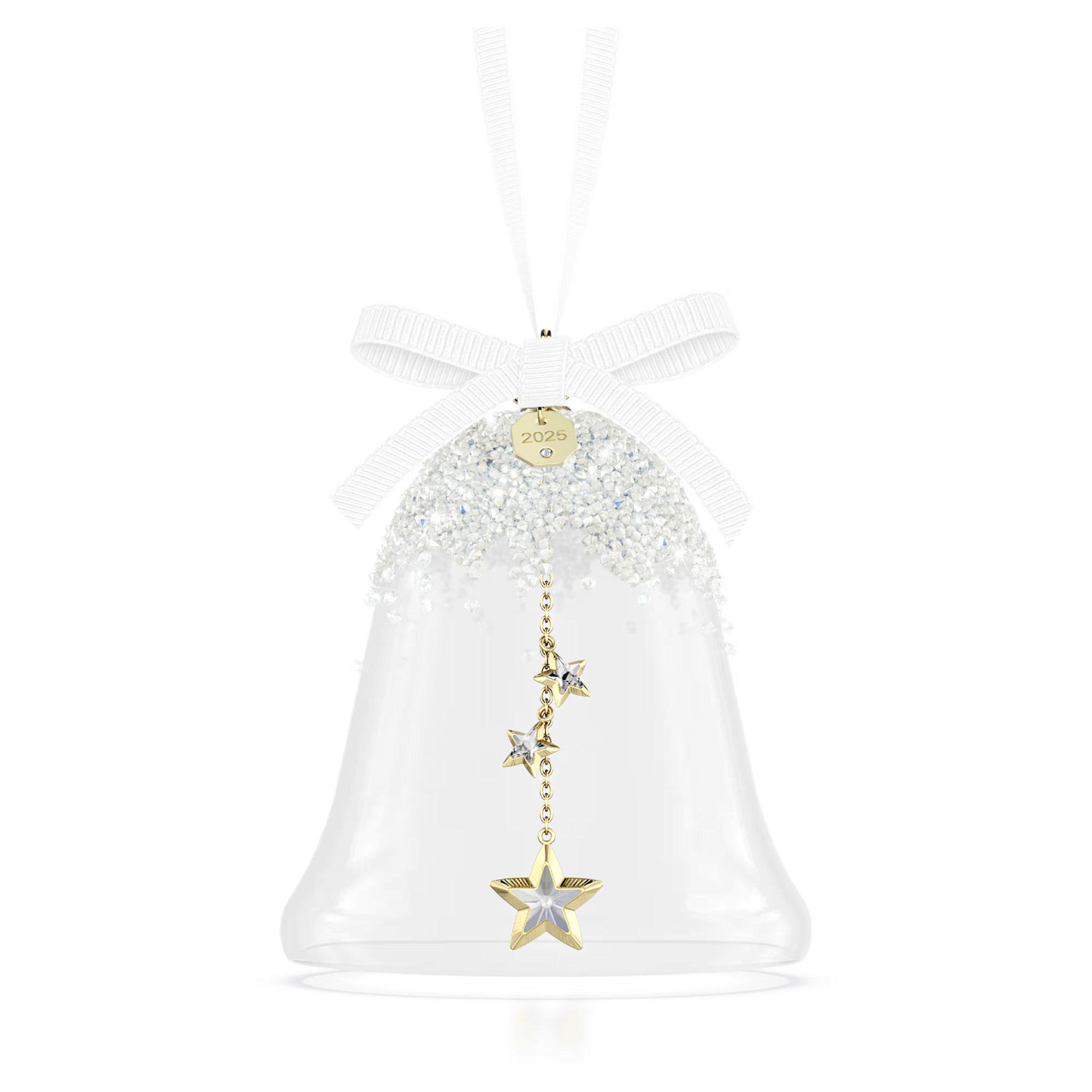Swarovski Annual Edition kristallen ornament Ornament Kerstklok 2025 Wit/Goudkleurig 5701866