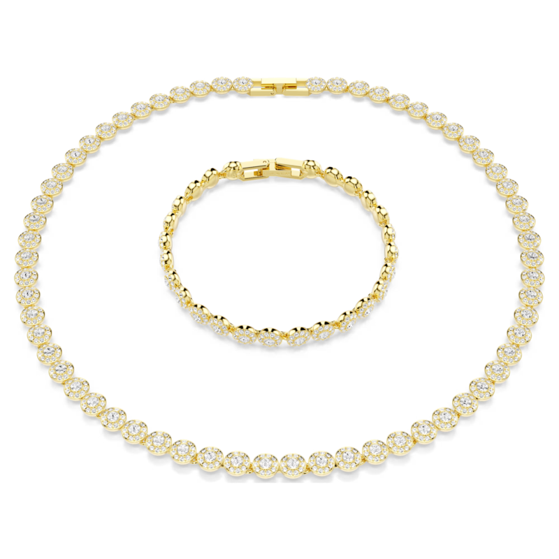 Swarovski Una Angelic set Ronde slijpvorm Goudkleurig/Wit 5720506
