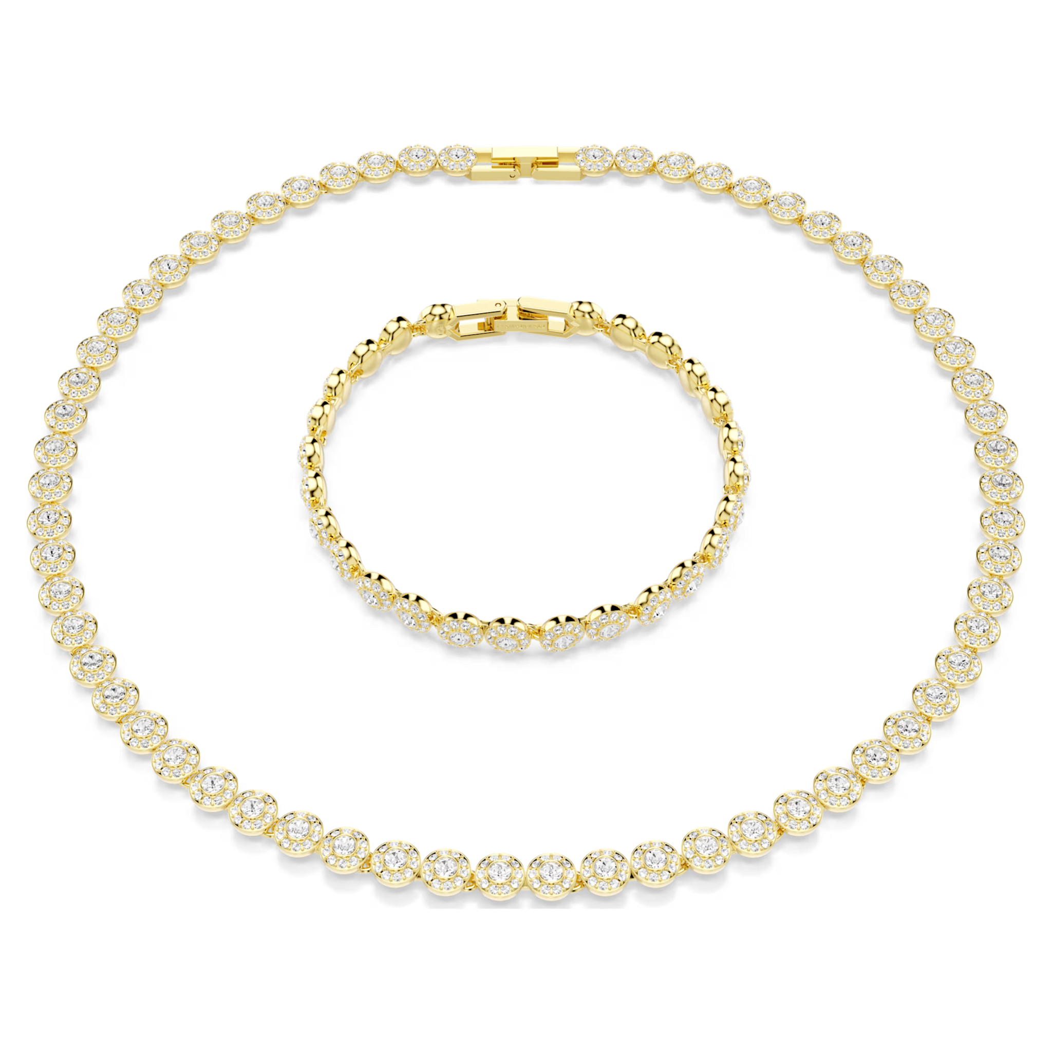 Swarovski Una Angelic set Ronde slijpvorm Goudkleurig/Wit 5720506