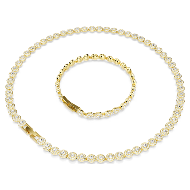 Swarovski Una Angelic set Ronde slijpvorm Goudkleurig/Wit 5720506