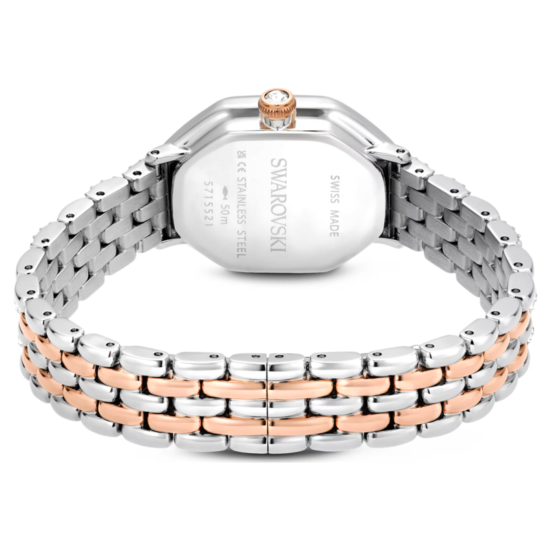 Swarovski Dextera dameshorloge Octagon Slijpvorm Zilverkleurig/Rosegoudkleurig 5715521