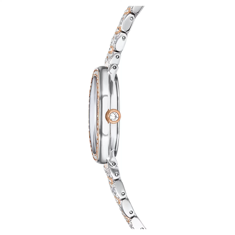 Swarovski Dextera dameshorloge Octagon Slijpvorm Zilverkleurig/Rosegoudkleurig 5715521
