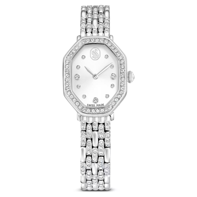 Swarovski Dextera dameshorloge Octagon Slijpvorm Zilverkleurig/Wit 5698690