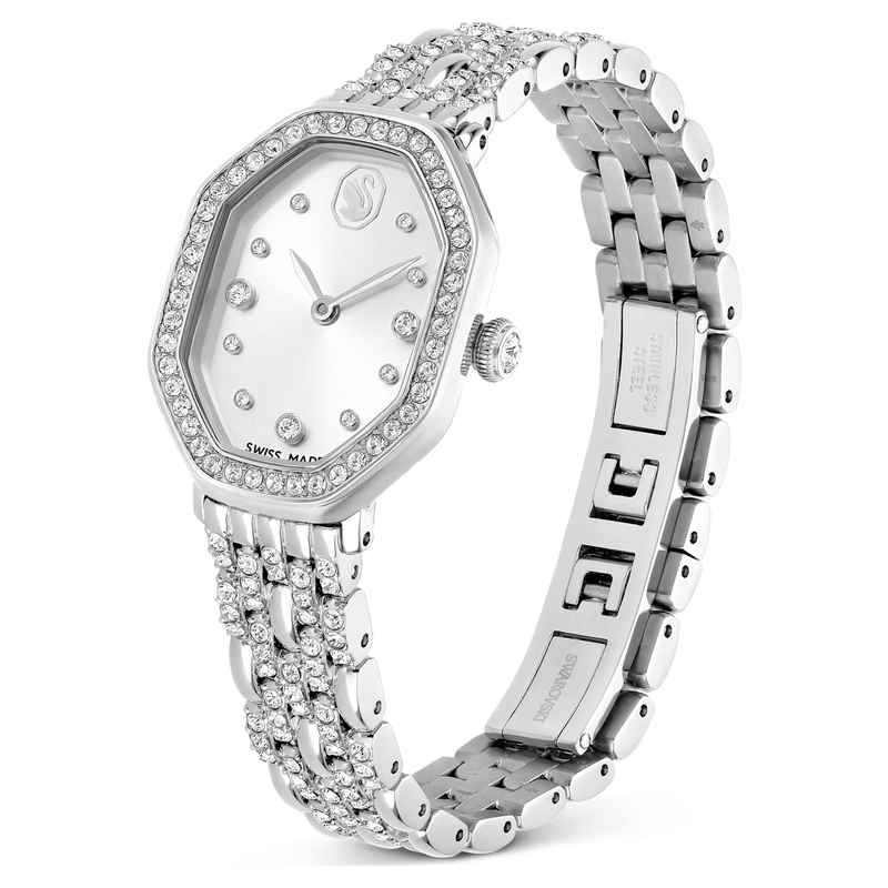 Swarovski Dextera dameshorloge Octagon Slijpvorm Zilverkleurig/Wit 5698690