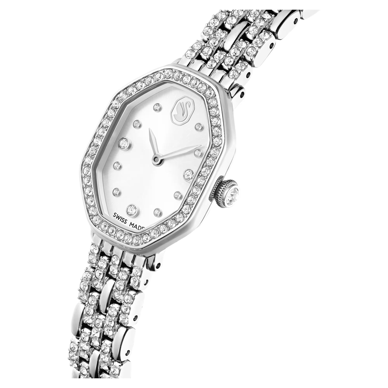 Swarovski Dextera dameshorloge Octagon Slijpvorm Zilverkleurig/Wit 5698690