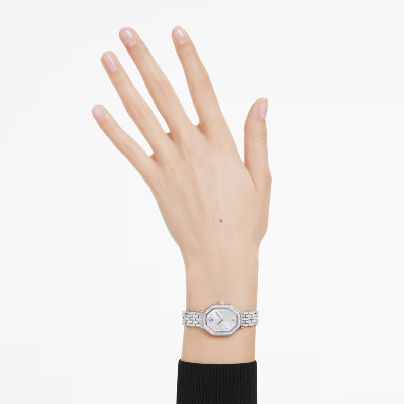 Swarovski Dextera dameshorloge Octagon Slijpvorm Zilverkleurig/Wit 5698690