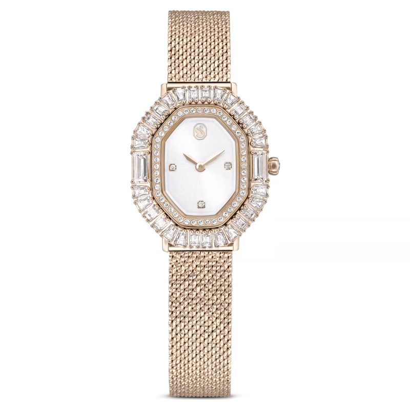 Swarovski Matrix dameshorloge Mesh band Swiss made Bruin/Wit 5732501
