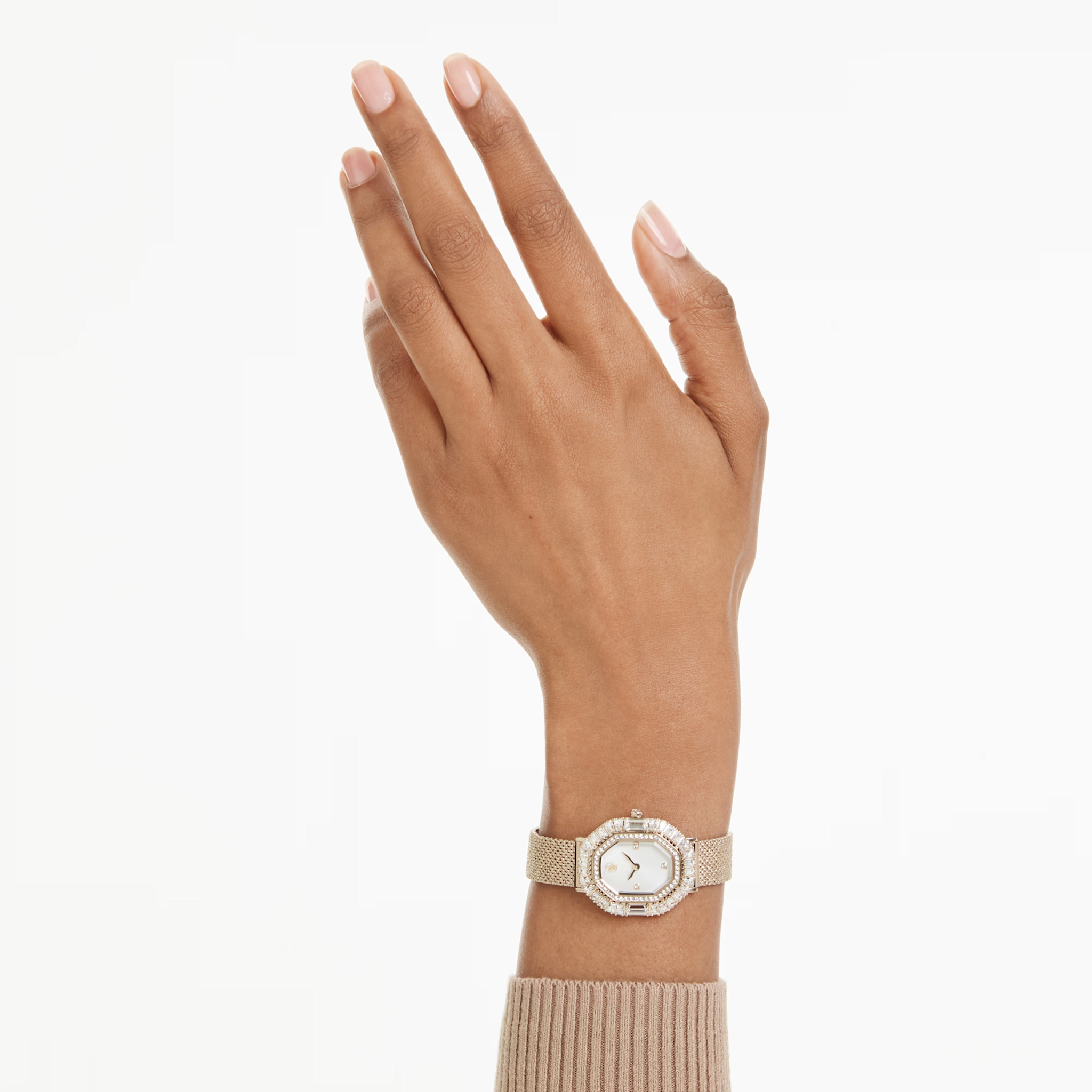 Swarovski Matrix dameshorloge Mesh band Swiss made Bruin/Wit 5732501