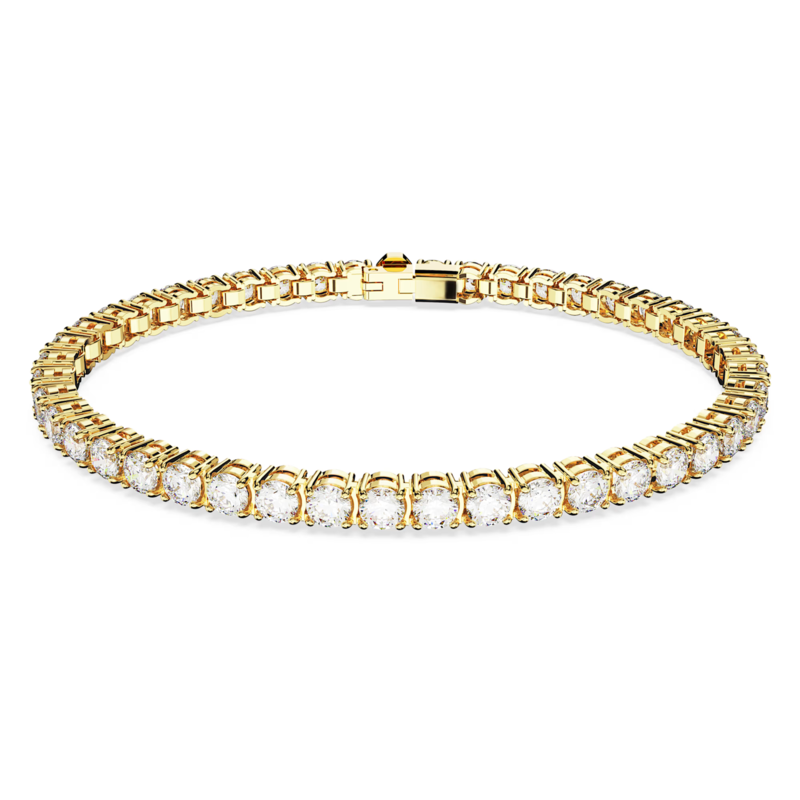 Swarovski Matrix armband Tennis round cut Goudkleurig/Wit (XL) 5657663