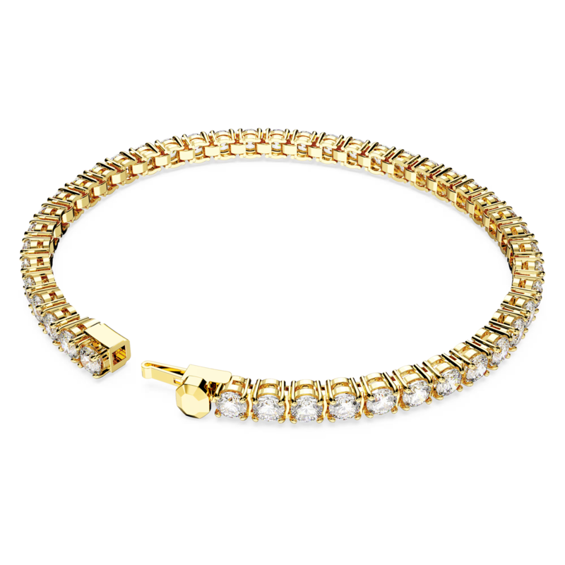 Swarovski Matrix armband Tennis round cut Goudkleurig/Wit (XL) 5657663