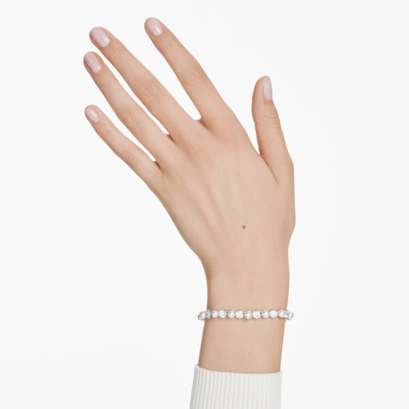 Swarovski Matrix armband Tennis crystal Pearl Wit 5689625