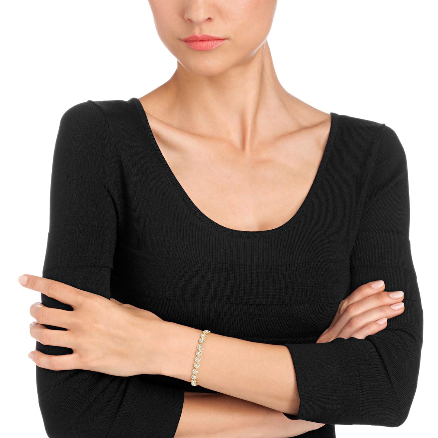 Swarovski Una Angelic armband Angelic Ronde slijpvorm Goudkleurig/Wit 5505469