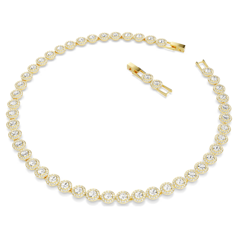 Swarovski Una Angelic ketting Tennis ronde slijpvorm Goudkleurig/Wit 5720505