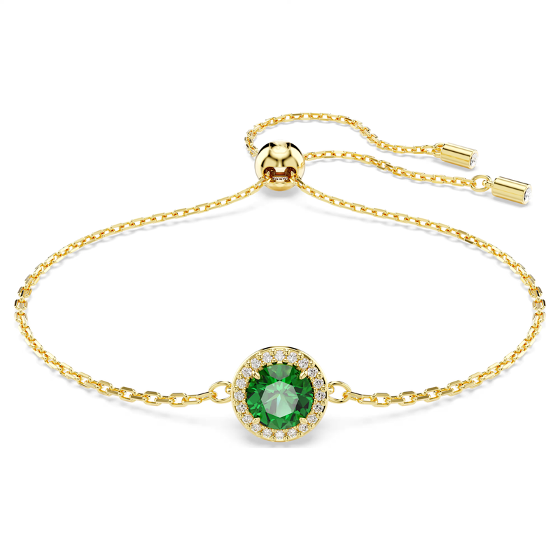 Swarovski Una armband Angelic Ronde slijpvorm Goudkleurig/Groen 5680559