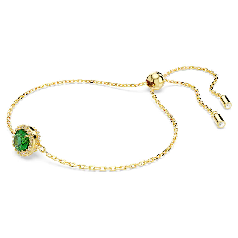 Swarovski Una armband Angelic Ronde slijpvorm Goudkleurig/Groen 5680559