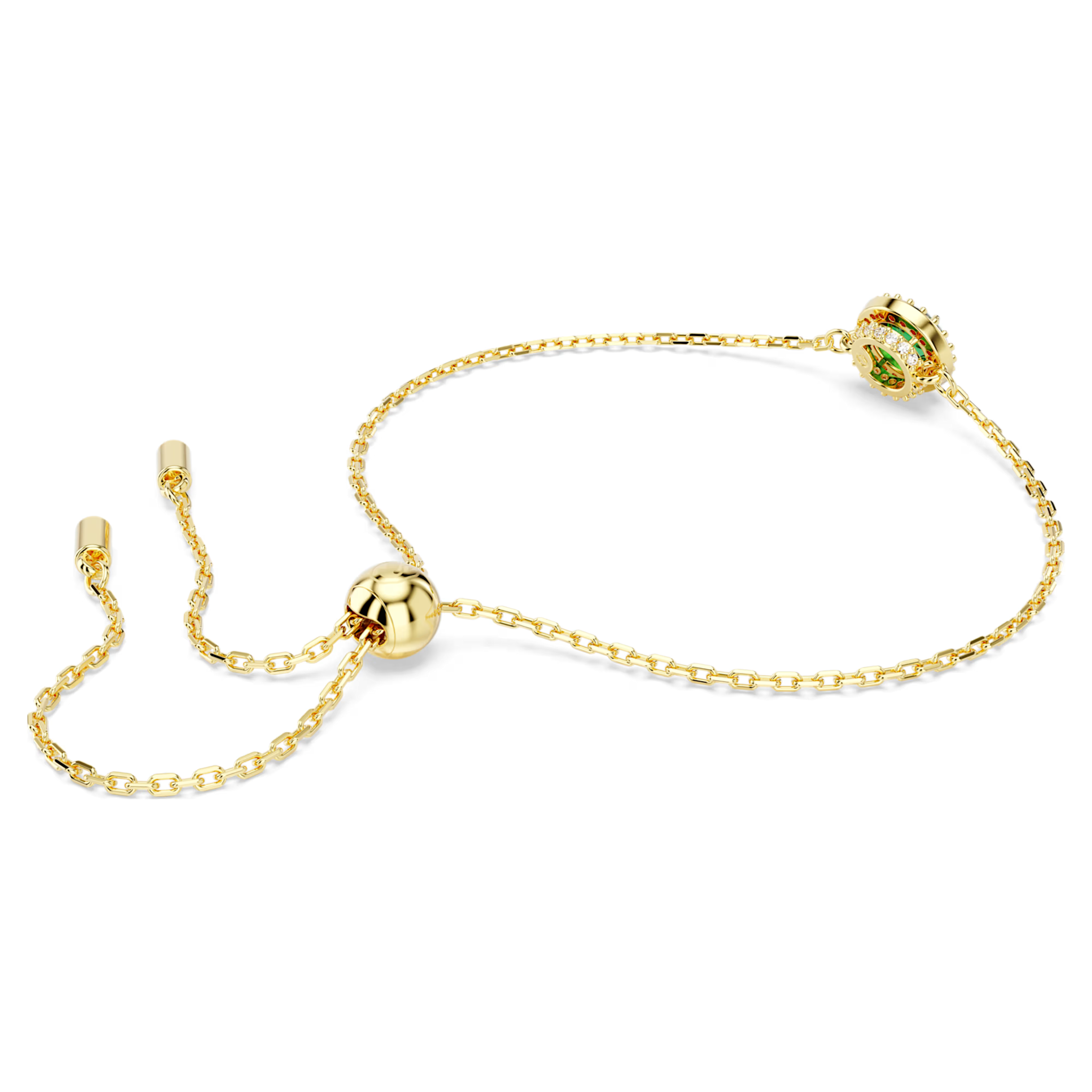 Swarovski Una armband Angelic Ronde slijpvorm Goudkleurig/Groen 5680559