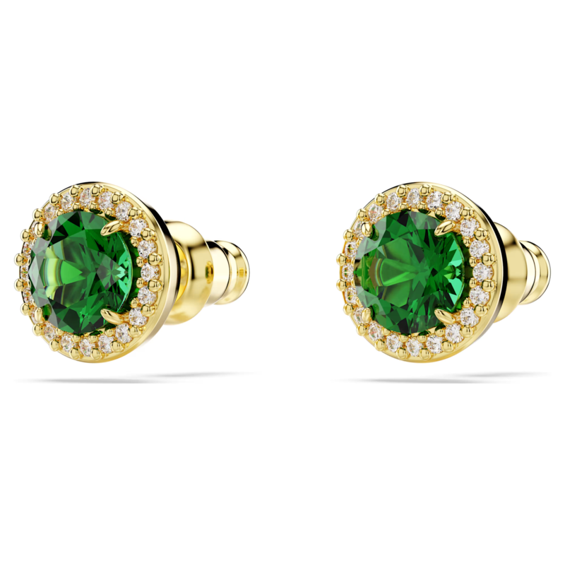 Swarovski Una oorbellen Angelic Ronde slijpvorm Goudkleurig/Groen 5680562