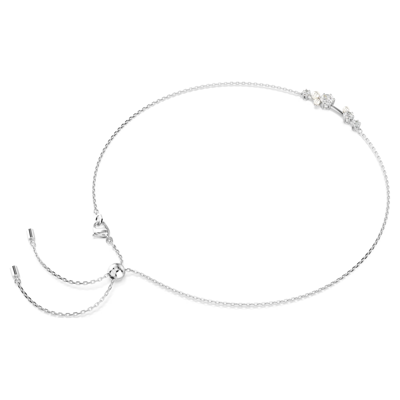 Swarovski Matrix ketting Ronde slijpvorm Crystal Pearl Zilverkleurig/Wit 5705626