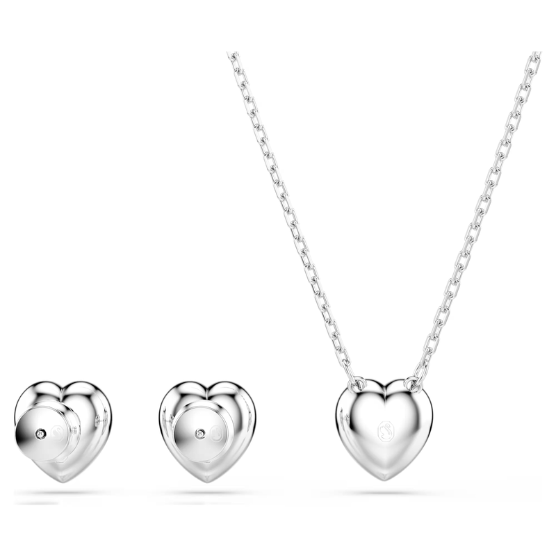 Swarovski Capsule set Angelic hartvorm ketting en oorbellen Zilverkleurig/Wit 5720849