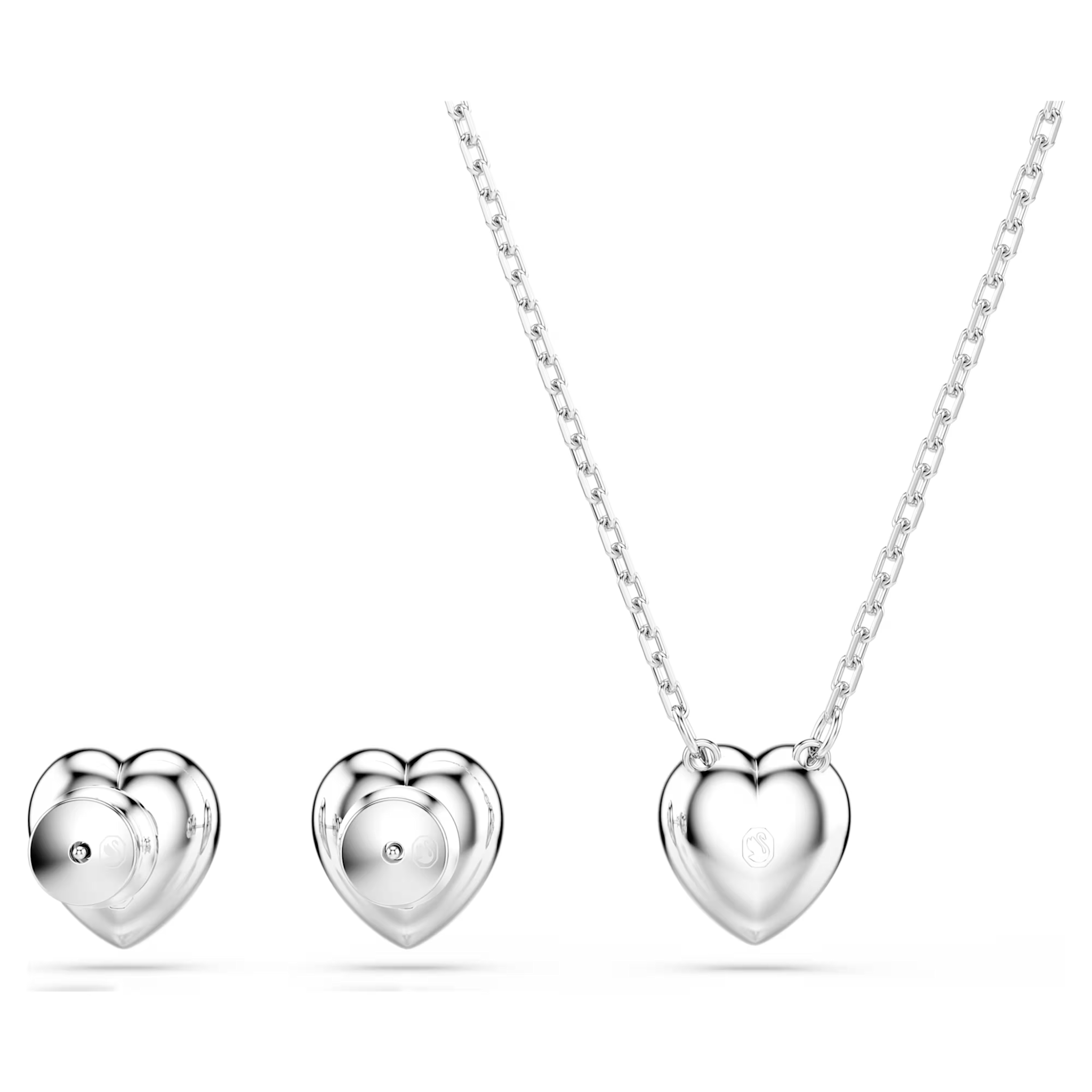 Swarovski Capsule set Angelic hartvorm ketting en oorbellen Zilverkleurig/Wit 5720849