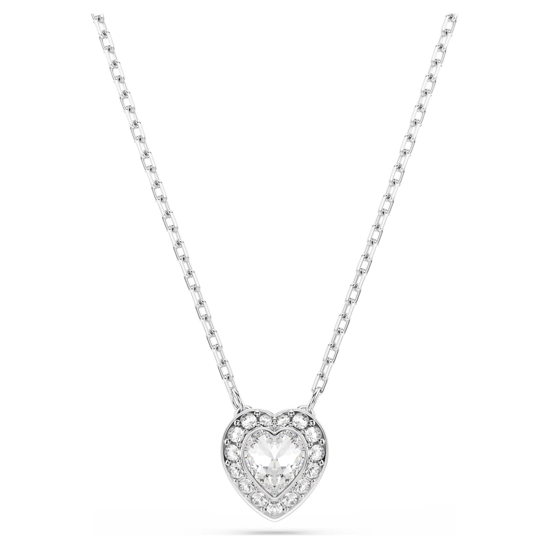 Swarovski Capsule set Angelic hartvorm ketting en oorbellen Zilverkleurig/Wit 5720849