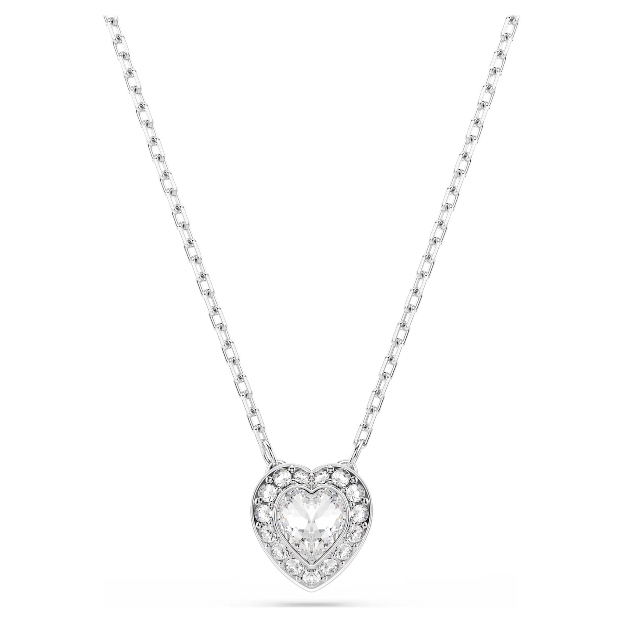 Swarovski Capsule set Angelic hartvorm ketting en oorbellen Zilverkleurig/Wit 5720849