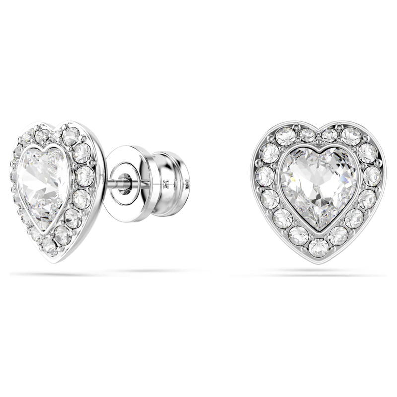 Swarovski Capsule set Angelic hartvorm ketting en oorbellen Zilverkleurig/Wit 5720849