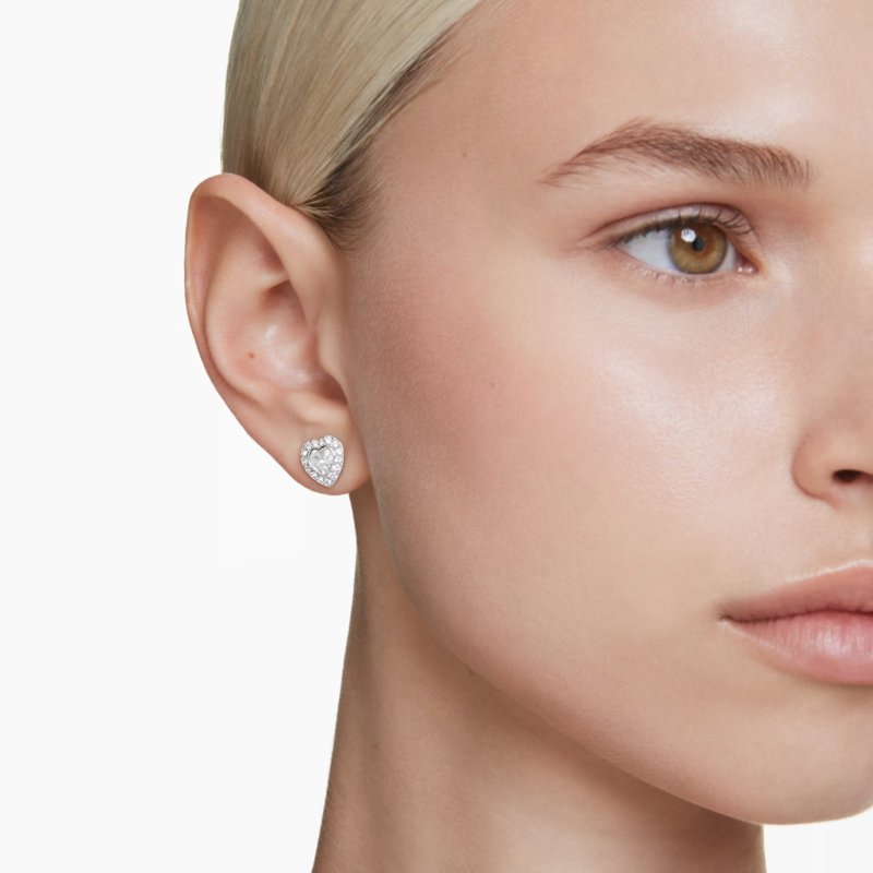 Swarovski Capsule oorbellen Angelic hartvorm Zilverkleurig/Wit 5720859