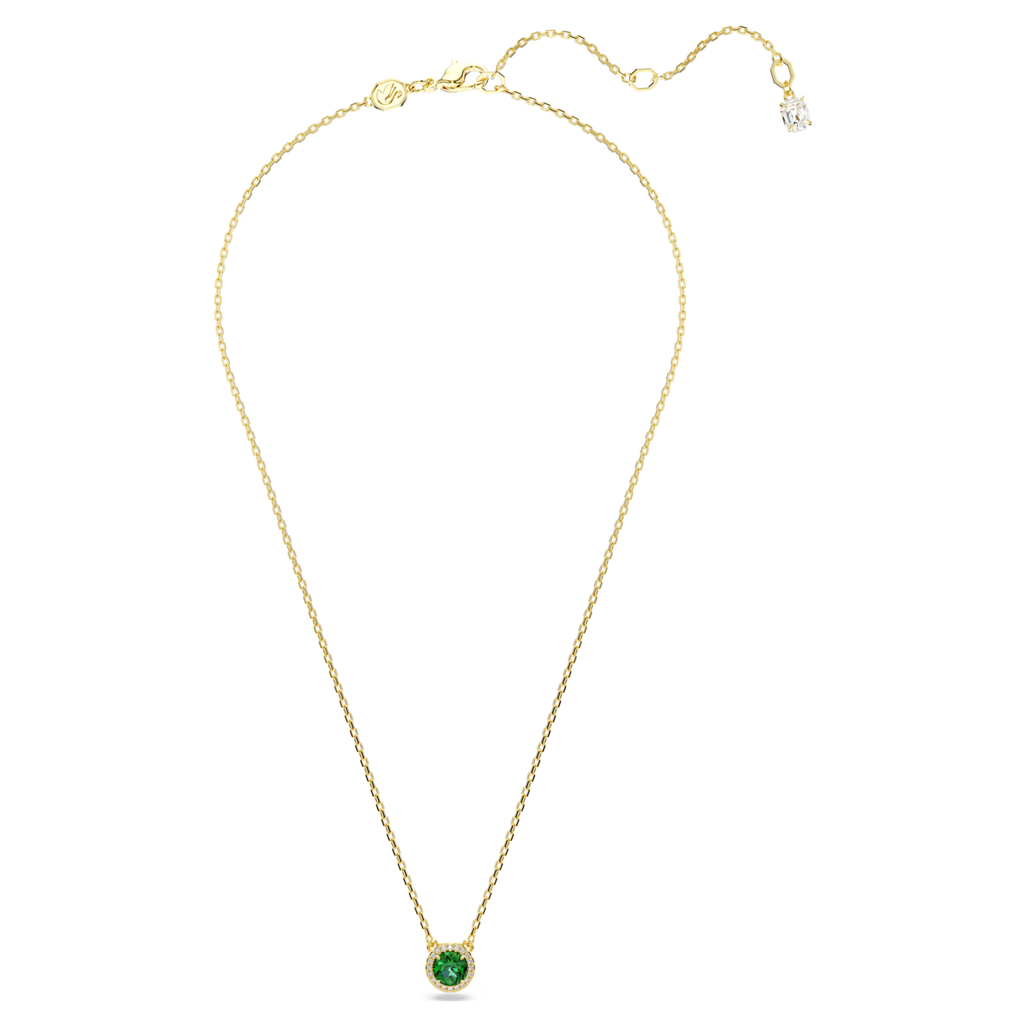 Swarovski Una ketting met hanger Angelic Ronde slijpvorm Goudkleurig/Groen 5680557