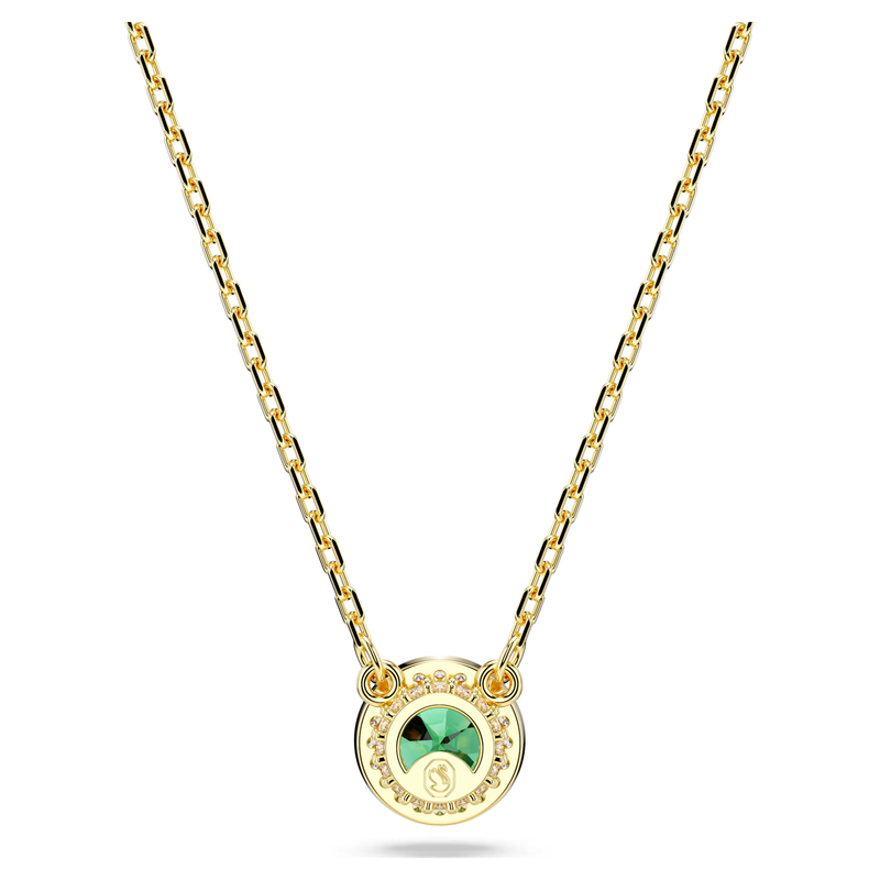 Swarovski Una ketting met hanger Angelic Ronde slijpvorm Goudkleurig/Groen 5680557