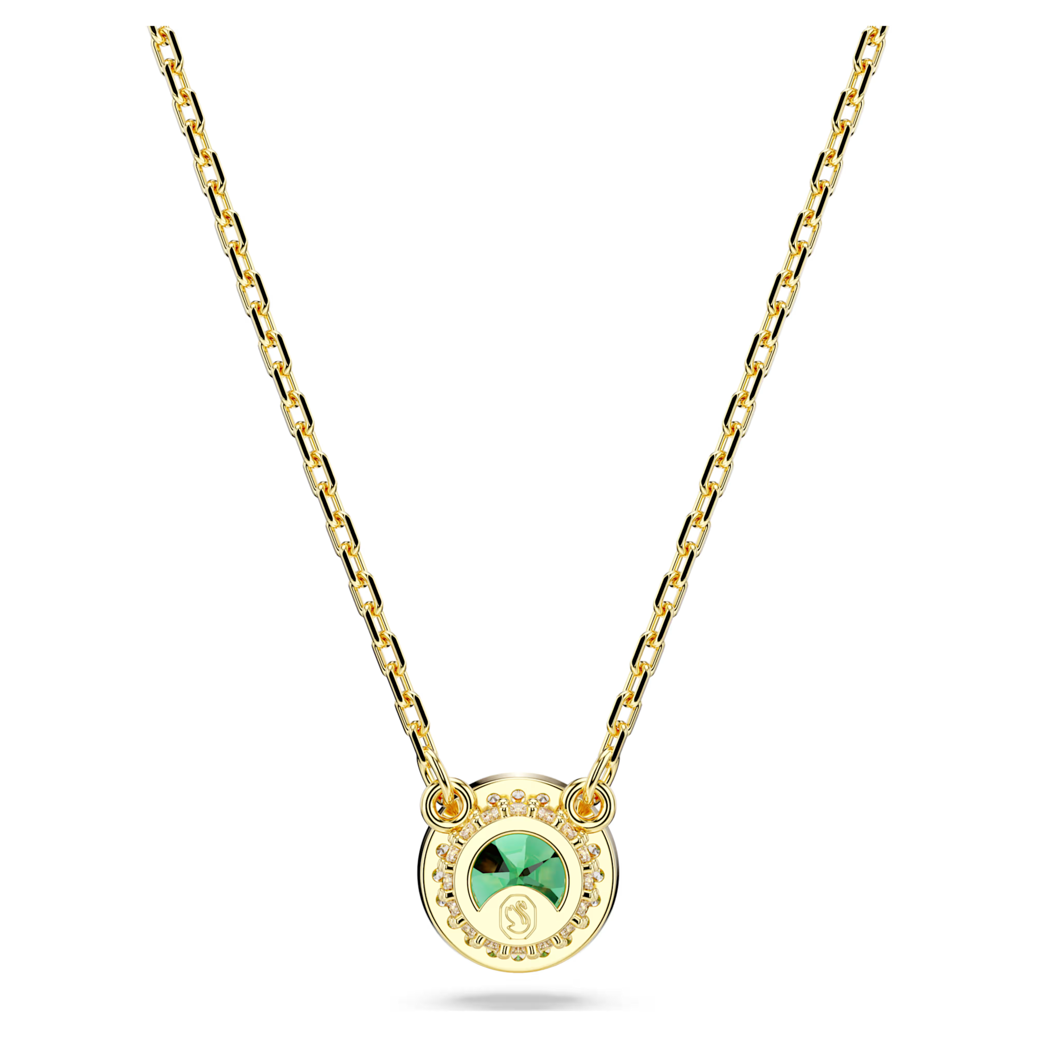 Swarovski Una ketting met hanger Angelic Ronde slijpvorm Goudkleurig/Groen 5680557