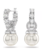 Swarovski Matrix oorbellen Ronde slijpvorm Crystal Pearl Zilverkleurig/Wit 5691716