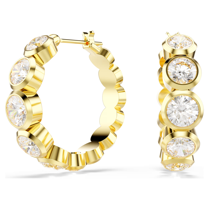 Swarovski Imber oorbellen Ronde slijpvorm Goudkleurig/Wit 5711483