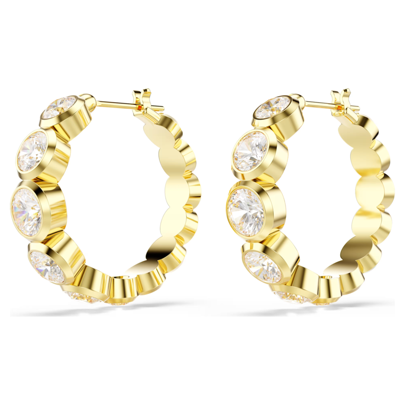 Swarovski Imber oorbellen Ronde slijpvorm Goudkleurig/Wit 5711483