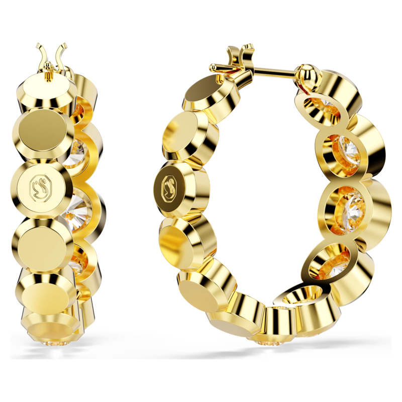 Swarovski Imber oorbellen Ronde slijpvorm Goudkleurig/Wit 5711483